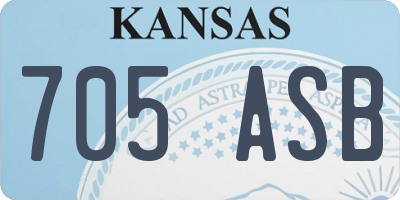 KS license plate 705ASB