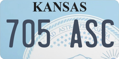 KS license plate 705ASC