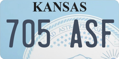 KS license plate 705ASF