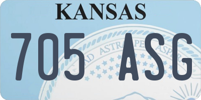 KS license plate 705ASG