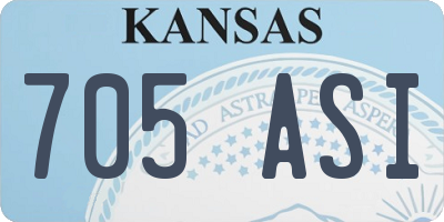 KS license plate 705ASI