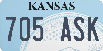 KS license plate 705ASK