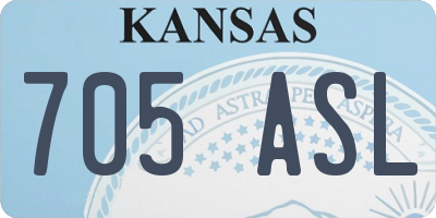 KS license plate 705ASL