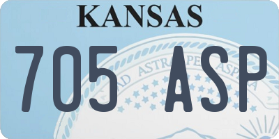 KS license plate 705ASP