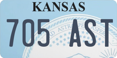 KS license plate 705AST