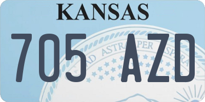 KS license plate 705AZD