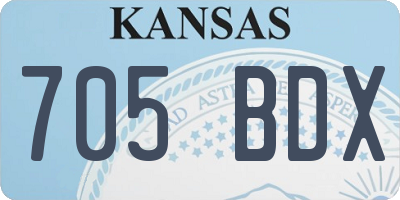 KS license plate 705BDX
