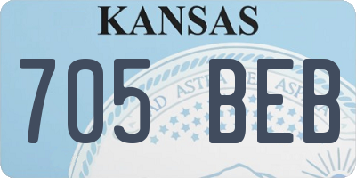 KS license plate 705BEB