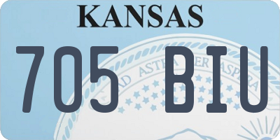 KS license plate 705BIU