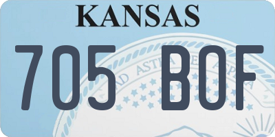KS license plate 705BOF