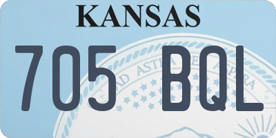 KS license plate 705BQL