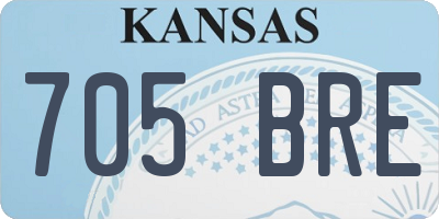 KS license plate 705BRE