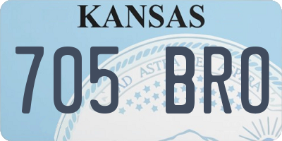 KS license plate 705BRO
