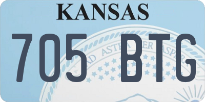 KS license plate 705BTG