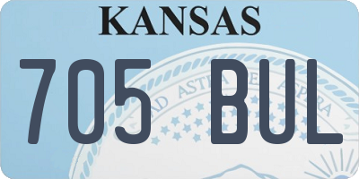 KS license plate 705BUL
