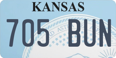 KS license plate 705BUN