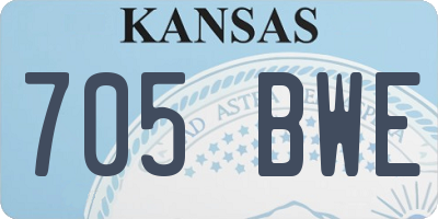 KS license plate 705BWE