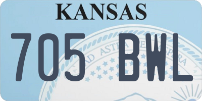 KS license plate 705BWL