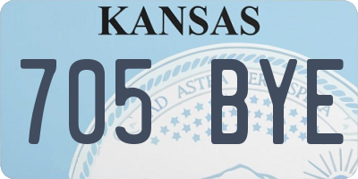 KS license plate 705BYE