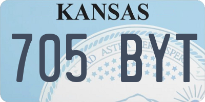 KS license plate 705BYT