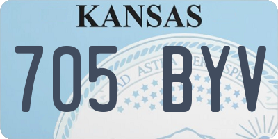 KS license plate 705BYV