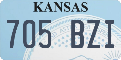 KS license plate 705BZI