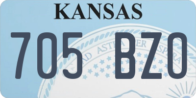 KS license plate 705BZO