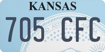KS license plate 705CFC