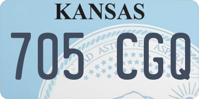 KS license plate 705CGQ