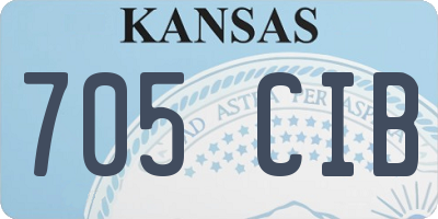 KS license plate 705CIB