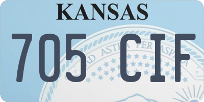 KS license plate 705CIF
