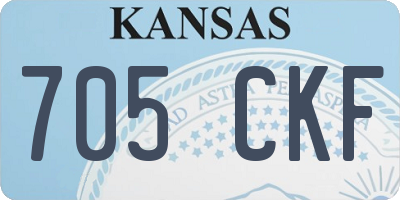 KS license plate 705CKF