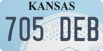 KS license plate 705DEB