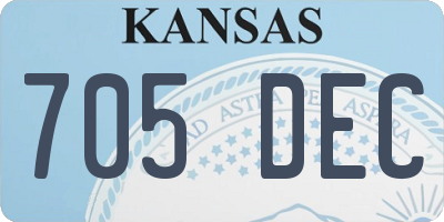 KS license plate 705DEC