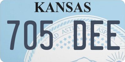 KS license plate 705DEE