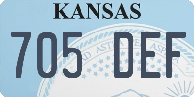 KS license plate 705DEF