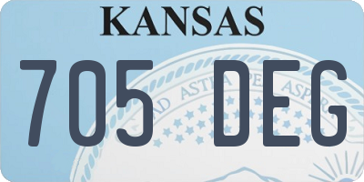 KS license plate 705DEG
