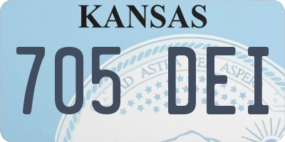 KS license plate 705DEI