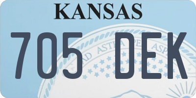 KS license plate 705DEK