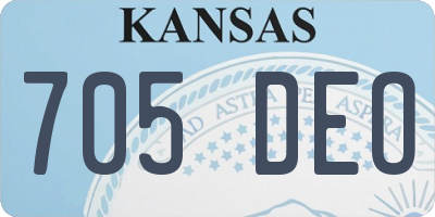 KS license plate 705DEO