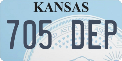KS license plate 705DEP