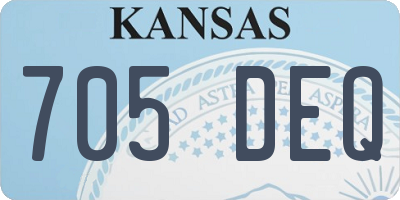 KS license plate 705DEQ