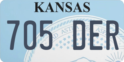 KS license plate 705DER