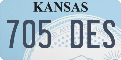 KS license plate 705DES