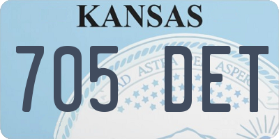 KS license plate 705DET