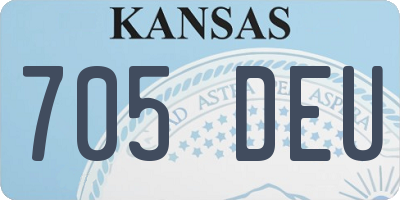 KS license plate 705DEU