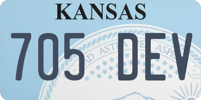 KS license plate 705DEV