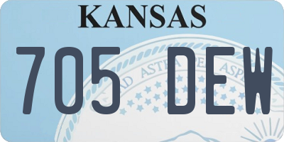 KS license plate 705DEW