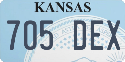 KS license plate 705DEX