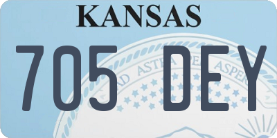 KS license plate 705DEY